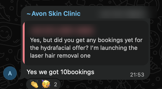Yes we got 10 bookings.