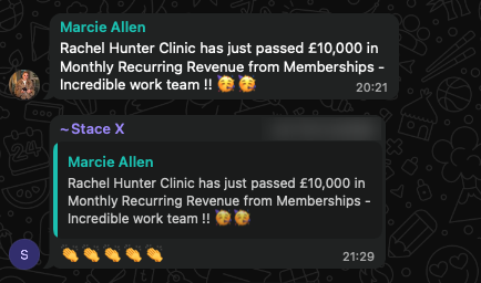 Rachel Hunter Clinic has just passed £10,000 in Monthly Recurring Revenue from Memberships.